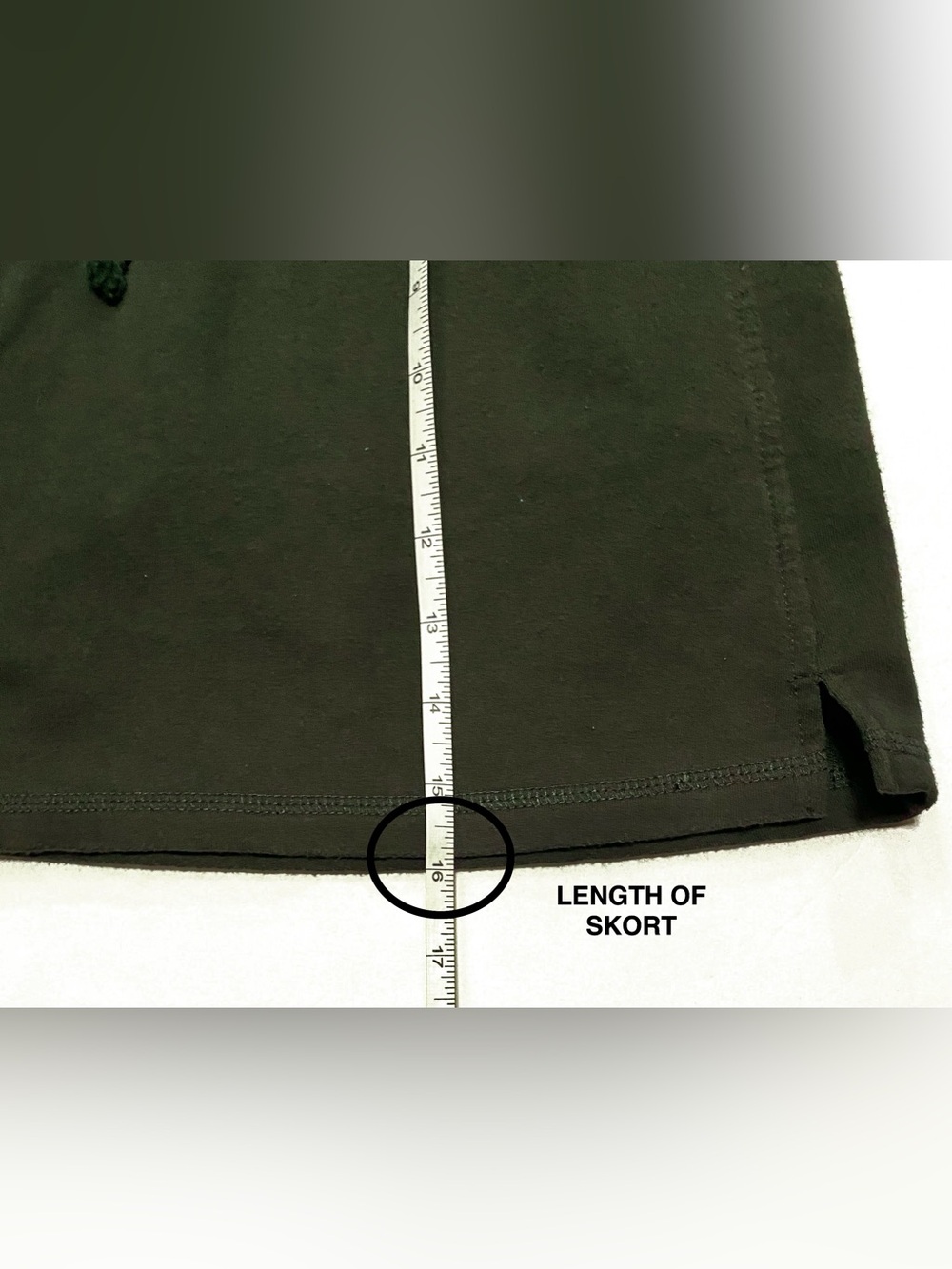 GREEN TEA-Size M- Olive Green, Tie Waist, Double Pockets, Pull-On Skort - Picture 7 of 11